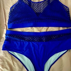 Shein, Size 4X, Blue Two Piece Swimsuit